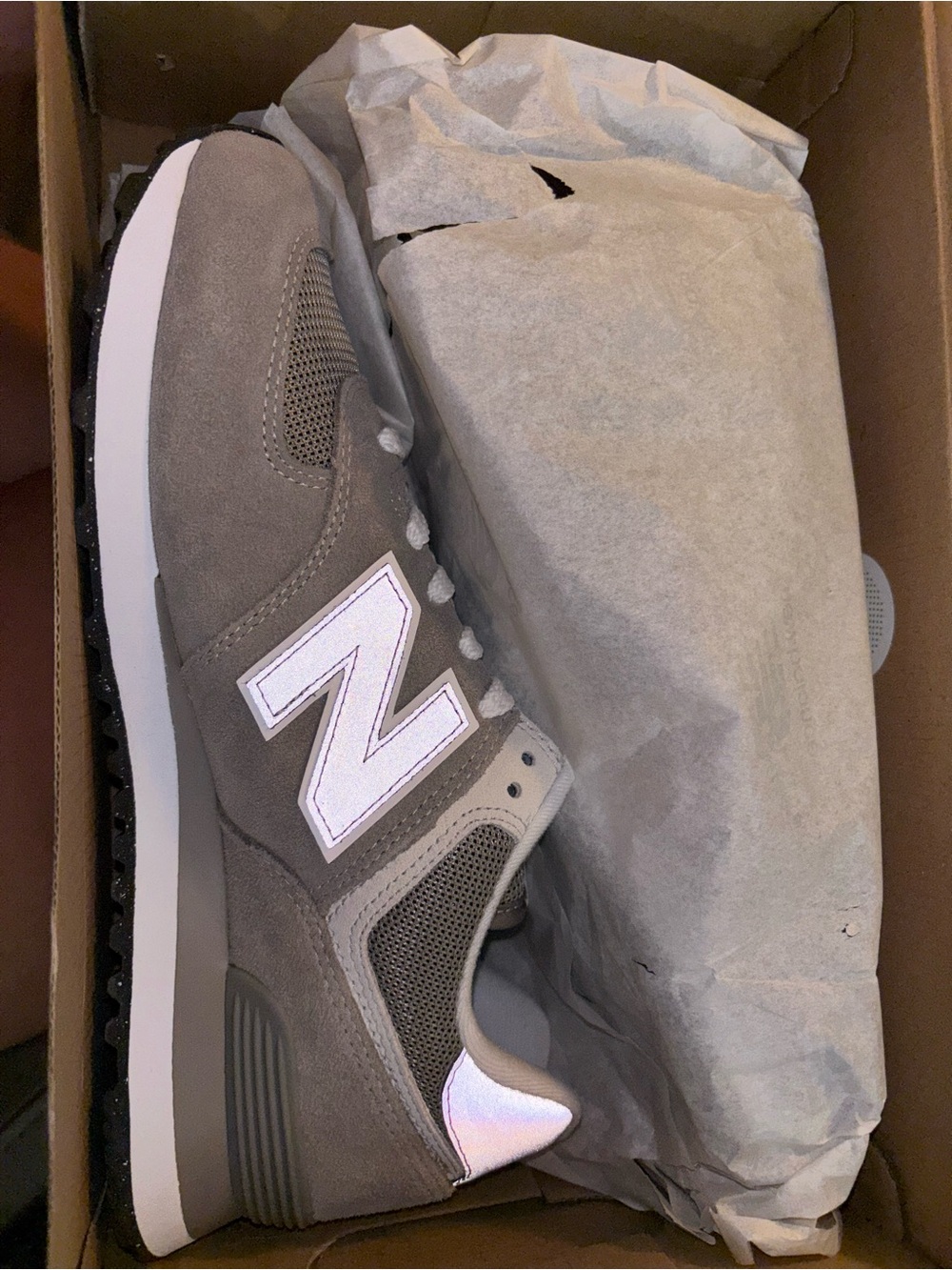 New Balance Gray Suede & Mesh Sneakers with White 'N' Logo
